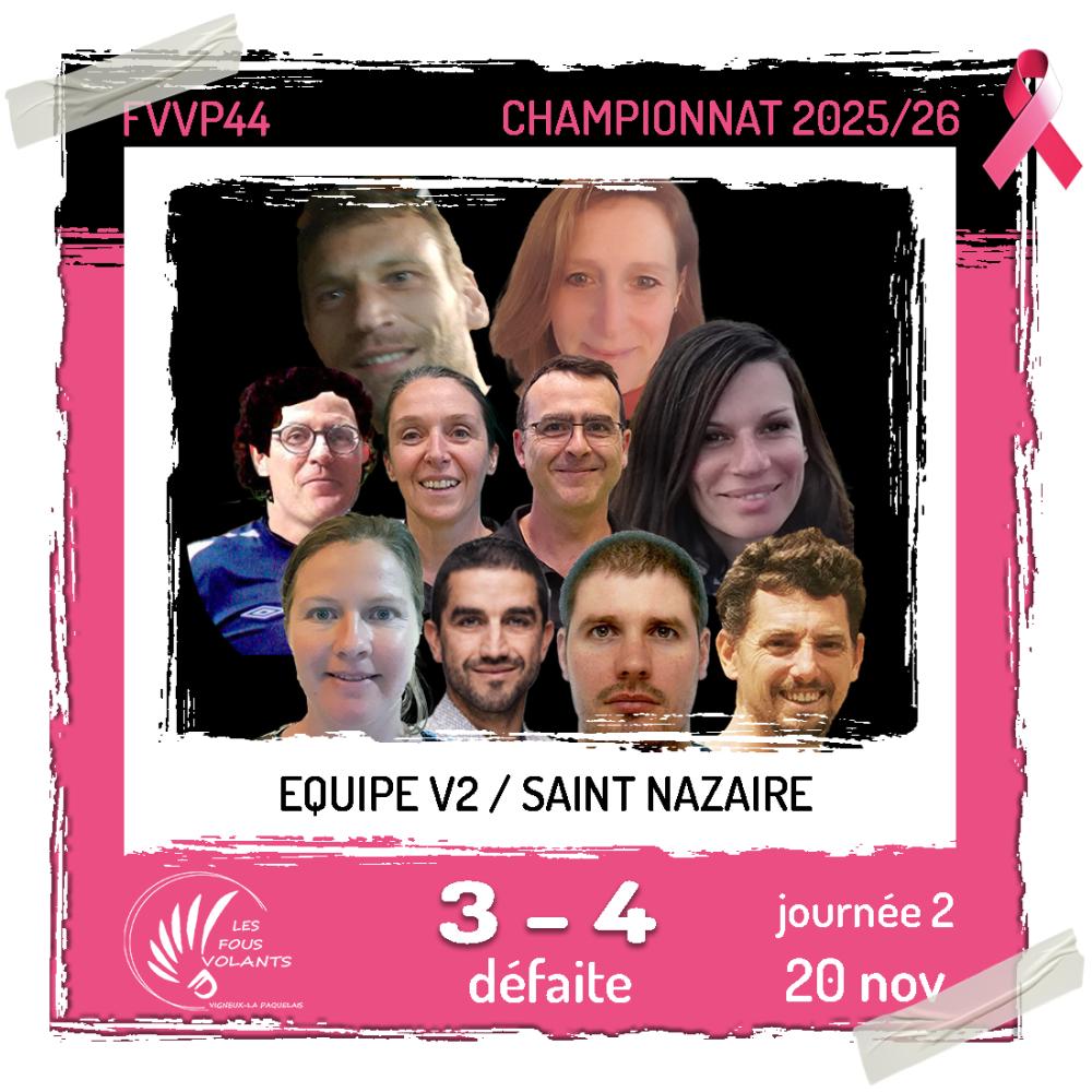 Rencontre J2 de la V2 : Vigneux contre Saint Nazaire (défaite)